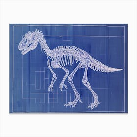 Acrocanthosaurus Dinosaur Skeleton Blueprint 2 Canvas Print