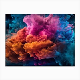 Colorful Ink In The Air Canvas Print