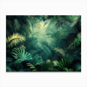 3d Tropical Wild Jungle Forest Canvas Print