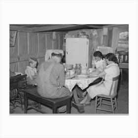 The Browning Family Says Grace Before Dinner, Mr, Browning Is A Fsa (Farm Security Administration) Rehabilitation Canvas Print