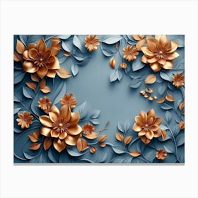 3d Abstract Floral Background Canvas Print