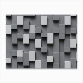 3d Art Design With Gray Squares Canvas Print