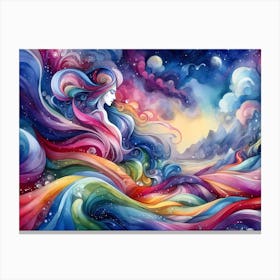 Rainbow Woman Painting Canvas Print