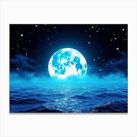 Abstract Dream Astronomy Landscape Celestial Ocean Cloud Halloween Light Moon Full Moon W (18) Canvas Print