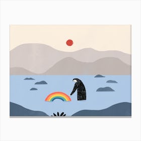 Rainbow In The River Canvas Print