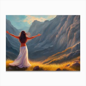 Woman In The Mountains Canvas Print