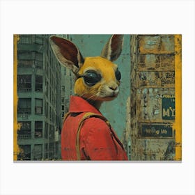 Absurd Bestiary: From Minimalism to Political Satire.Rabbit In New York City Canvas Print