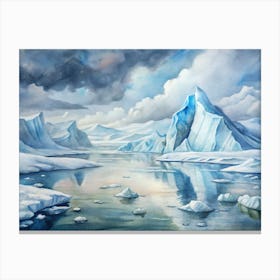 Icebergs Canvas Print