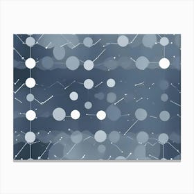 An Abstract Geometric Pattern Featuring Circles And Lines, With A Soft, Muted Blue Color Scheme, Representing Technology, Data, And Connection Canvas Print