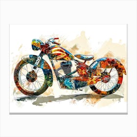 Vintage Colorful Scooter 16 Canvas Print