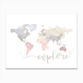 World Map Explore No 250 Canvas Print