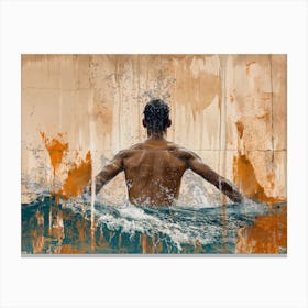 Man In The Water Canvas Print