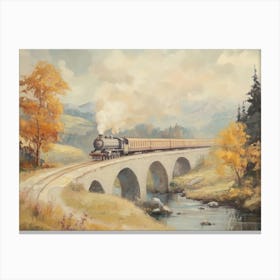 Train Crossing Bridge Canvas Print