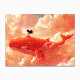 Girl On A Whale Canvas Print