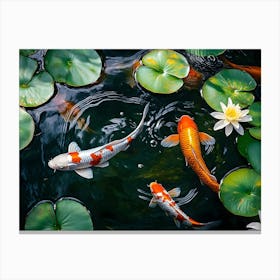 Koi Fish On Acrylic 1 Canvas Print