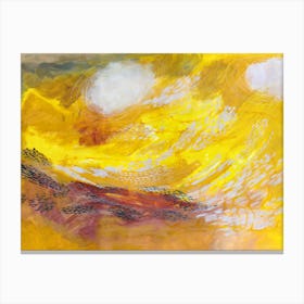 Golden Desert Landscape Abstract Canvas Print