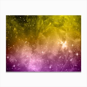 Yellow, Violet Galaxy Space Background Canvas Print