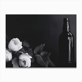 Black And White Roses Canvas Print