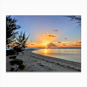 Sunset At The Beach Bora Bora Canvas Print