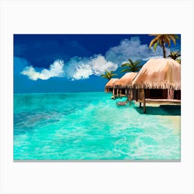 Sea, Palm Trees, Relax Canvas Print