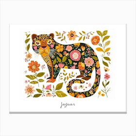 Little Floral Jaguar 4 Poster Canvas Print