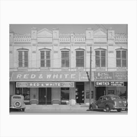 Detail Of Business Buildings, Gonzales, Texas By Russell Lee Canvas Print