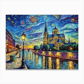 Starry Night Over Paris Toile