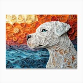 Dogo Argentino Paper Quilling Dog Portrait Canvas Print