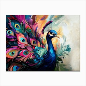 Colorful Peacock 9 Canvas Print