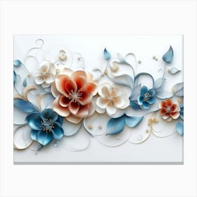 Paper Flower Wall Art 8 Canvas Print