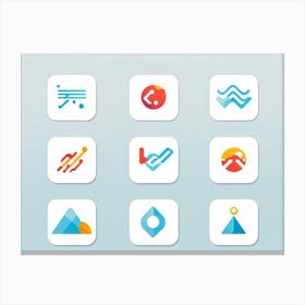 Abstract Vector Icons Set For A Modern Web Navigation Interface Incorporating Minimalist Design Sc (6) Canvas Print