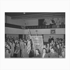 Americanization Program At High School Opened With Boy Scouts Carrying Flag And Banner Down The Center Aisle Canvas Print