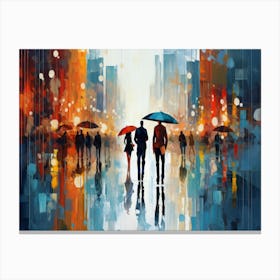 People In The Rain 1 Canvas Print