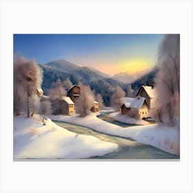 Winter Village 8 Canvas Print