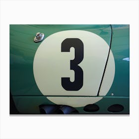 Racecar Number Three Canvas Print