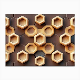 3d Design with Hexagonal Honeycomb Pattern Canvas Print