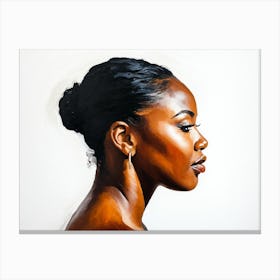 Side Profile Of Beautiful Woman Oil Painting 167 Canvas Print