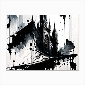 Black And White Painting 15 Canvas Print