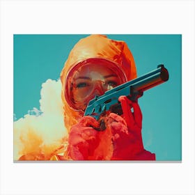 Woman Holding A Gun Canvas Print