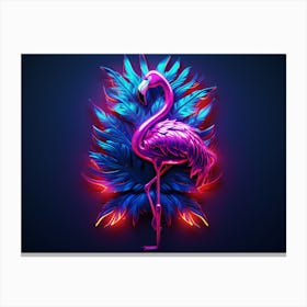 Neon Flamingo Canvas Print