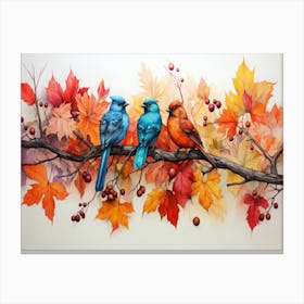 Birds On A Branch Canvas Print