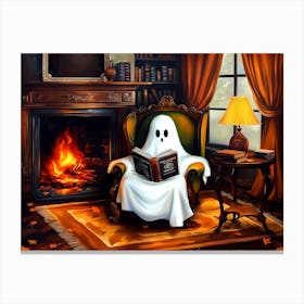 Ghost Reading A Book 4 Canvas Print