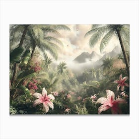 3d Tropical Forest Landscape Canvas Print