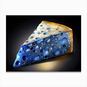 Slice Of Blue Cheese With Golden Crust Canvas Print