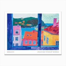 Bergen From The Window Series Poster Painting 4 Canvas Print