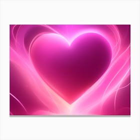 A Glowing Pink Heart Vibrant Horizontal Composition 63 Canvas Print