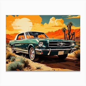Galloping Grace: Retro Fords in Artistic Reverie Canvas Print