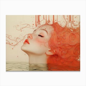 Girl In The Water Canvas Print