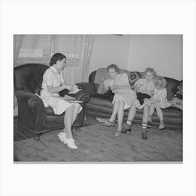 Fsa (Farm Security Administration) Home Supervisor Making A Call On Mormon Farm Family, Snowville Canvas Print