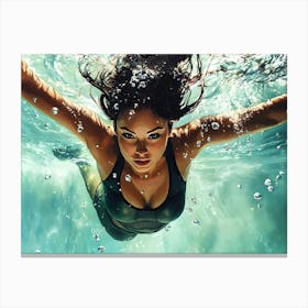 Woman Swimming 6 Canvas Print